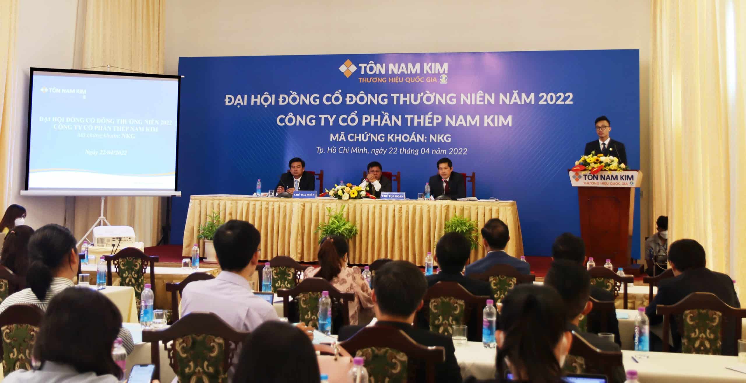Đại hội đồng cổ đông Thép Nam Kim (NKG): Quý 1/2022 lãi hơn 500 tỷ đồng, đã chốt đơn xuất khẩu đến tháng 7.